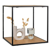 Peters - wandplank - zwart - staal en eikenhout - 36x36x36 cm